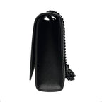 Saint Laurent Shoulder Bag Kate Gray de Poudre Embossed Leather YSL Logo Black — view 3