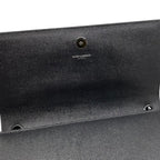 Saint Laurent Shoulder Bag Kate Gray de Poudre Embossed Leather YSL Logo Black — view 9