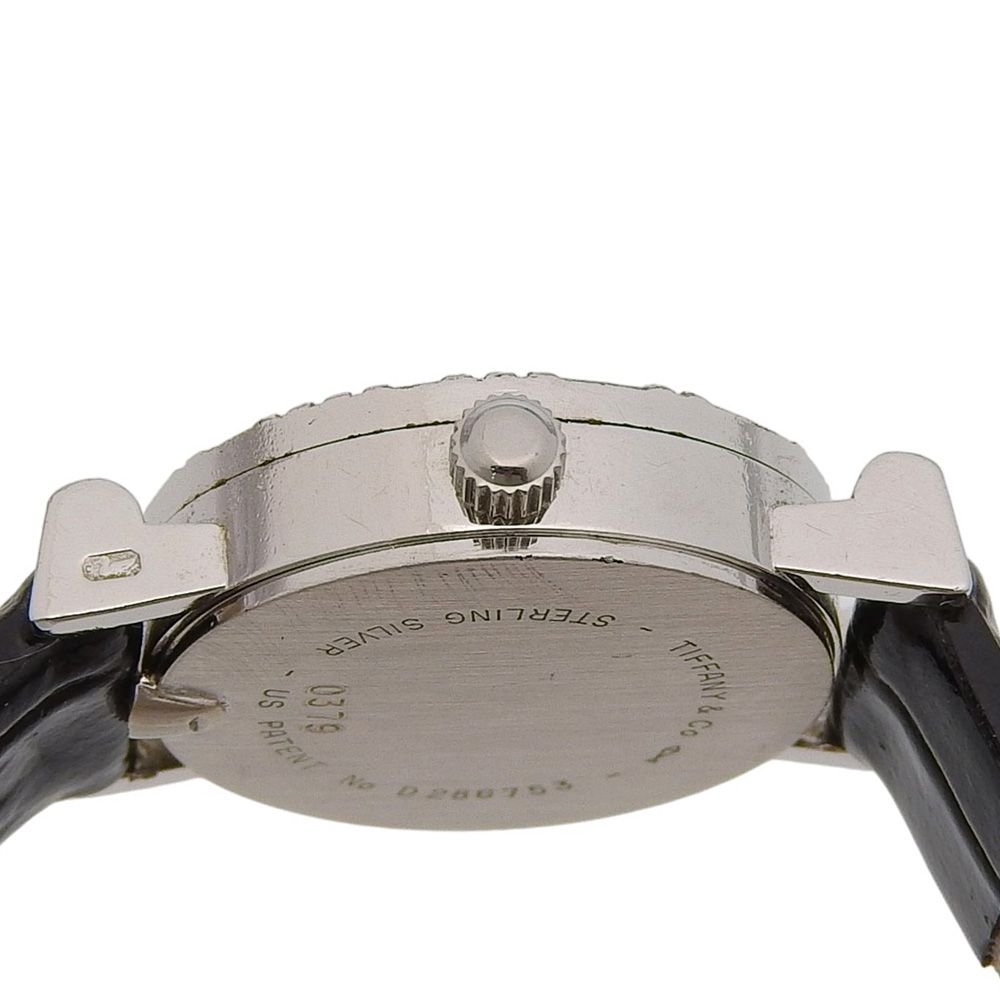 Tiffany & Co Atlas Stainless Steel Leather Quartz Analog Display Silver Dial — view 5