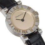 Tiffany & Co Atlas Stainless Steel Leather Quartz Analog Display Silver Dial — view 3