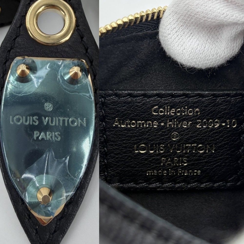 Louis Vuitton Handbag Monogram Eclipse Sequin Mini Pochette Brown Black Gold — view 5