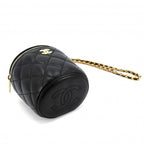 Chanel Shoulder Bag Quilted Mini Vanity Pouch Chain Crossbody CC Logo Lambskin — view 3