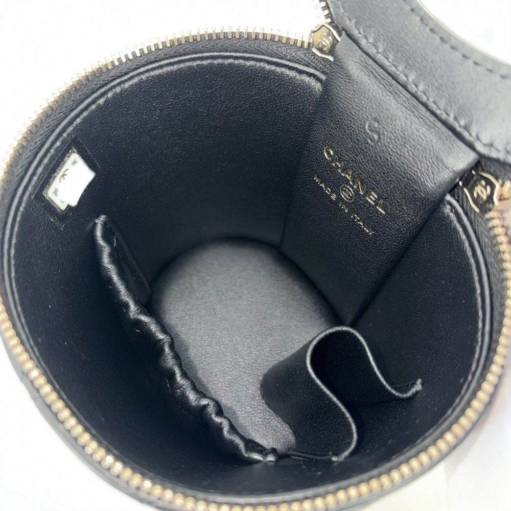 Chanel Shoulder Bag Quilted Mini Vanity Pouch Chain Crossbody CC Logo Lambskin — view 4
