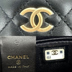 Chanel Shoulder Bag Quilted Mini Vanity Pouch Chain Crossbody CC Logo Lambskin — view 6