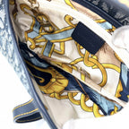 Dior Oblique Saddle Bag Canvas Leather Navy Gold — view 4