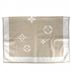 Louis Vuitton Monogram Wool Cashmere Beige Ivory Shoulder — view 2