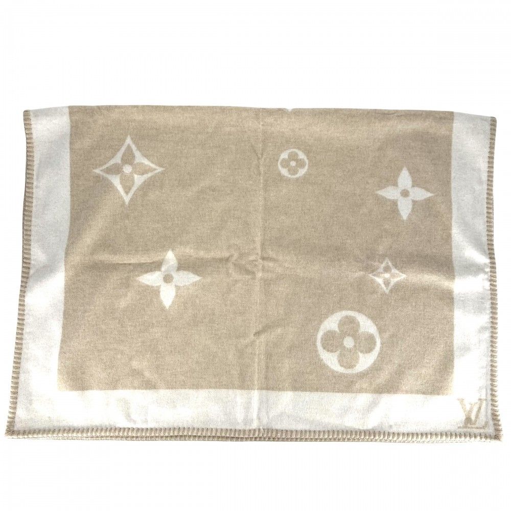 Louis Vuitton Monogram Wool Cashmere Beige Ivory Shoulder