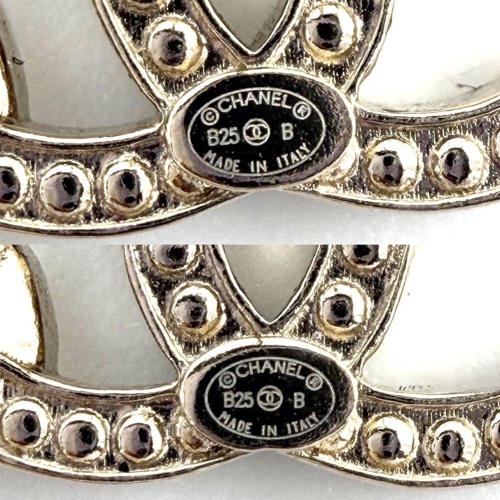 Chanel Earrings CC Logo Rhinestone Gold — view 5