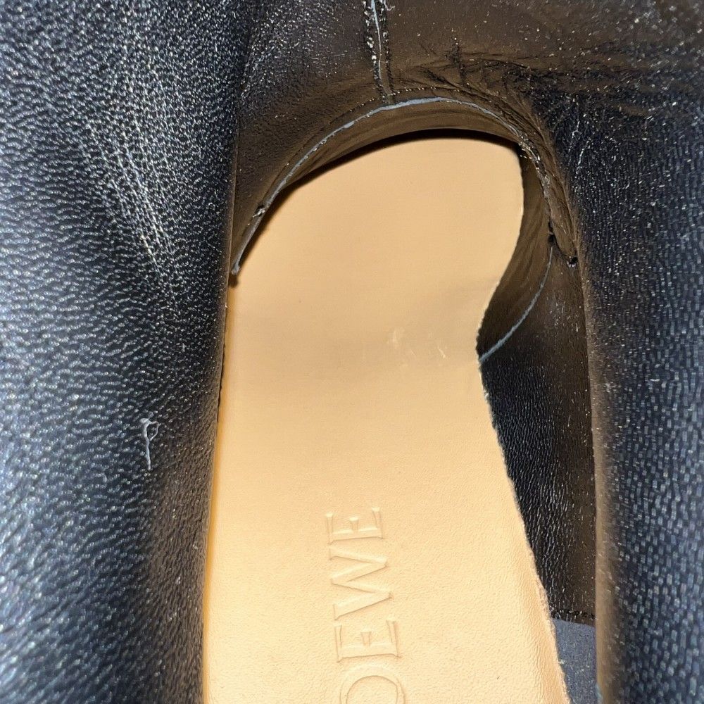 Loewe Boots Croco Embossed Short Shoes 39 Thick Sole Leather Black — view 9