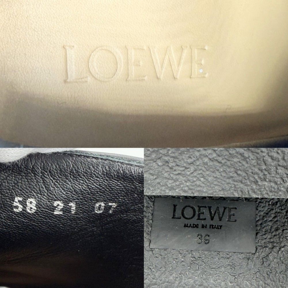 Loewe Boots Croco Embossed Short Shoes 39 Thick Sole Leather Black — view 6