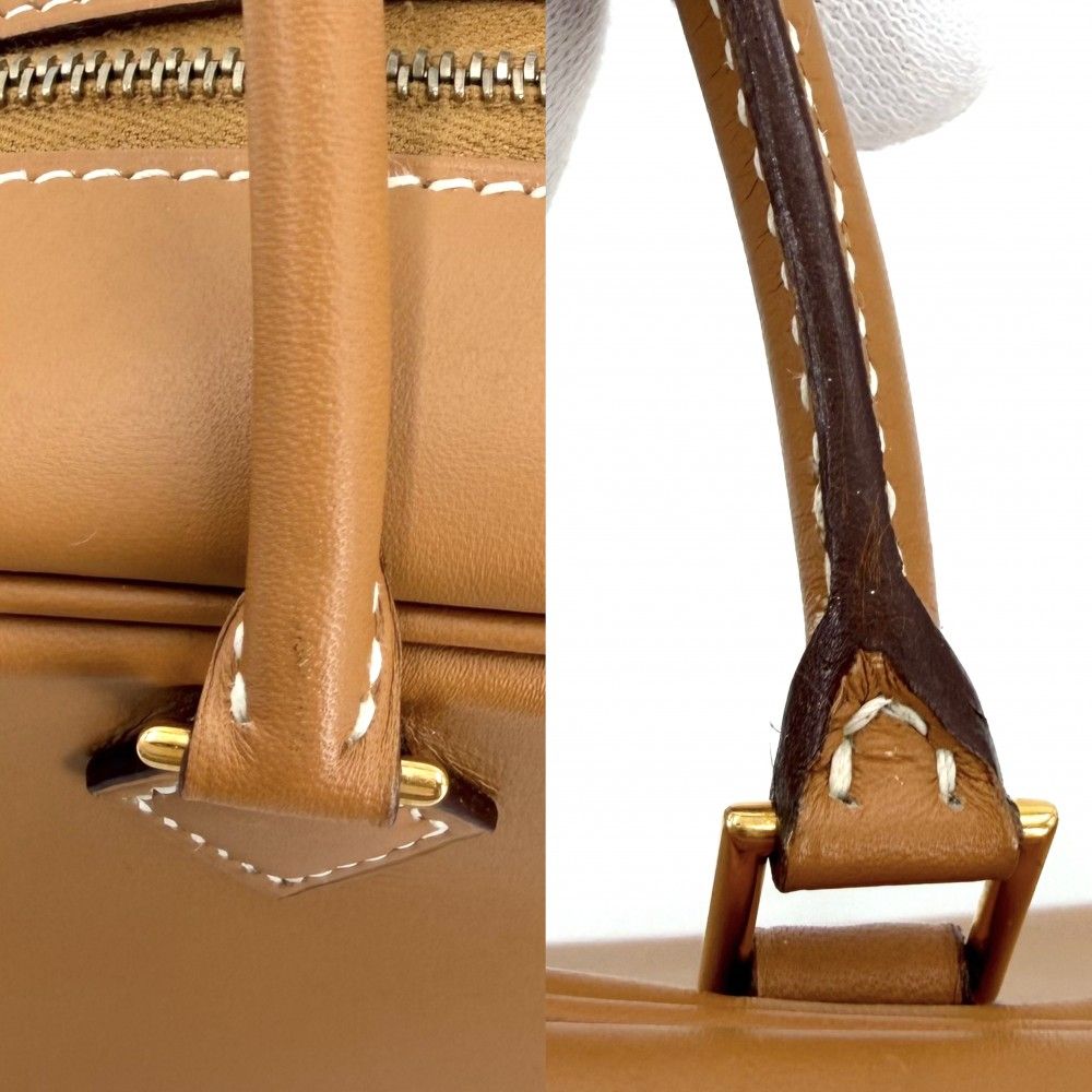 Hermes Plume 20 Small Mini Bag Simple Leather Brown Gold — view 9