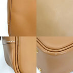 Hermes Plume 20 Small Mini Bag Simple Leather Brown Gold — view 7