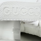 Gucci Sneakers Low Cut Shoes 38 GG Supreme Canvas Leather Beige White — view 6