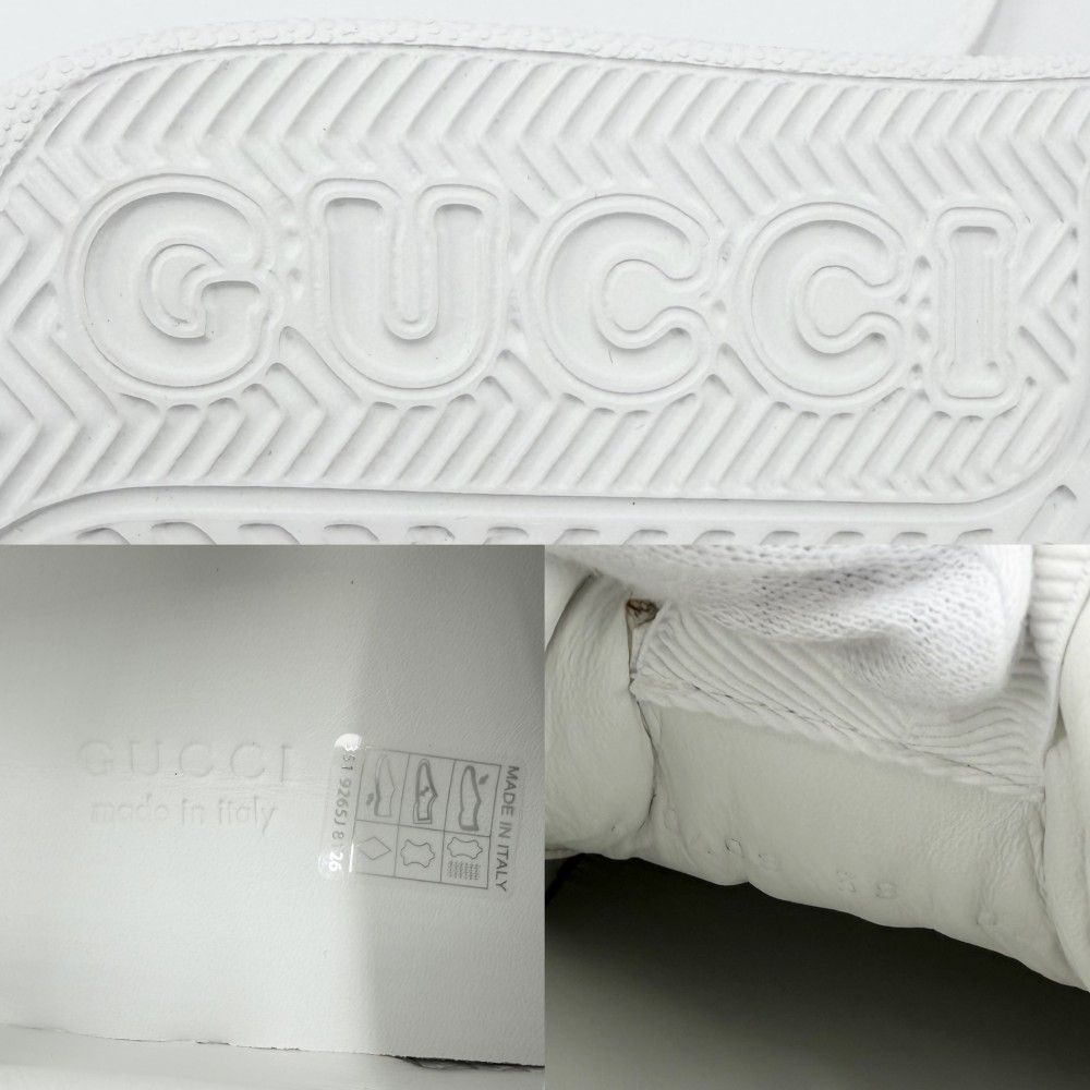 Gucci Sneakers Low Cut Shoes 38 GG Supreme Canvas Leather Beige White — view 6