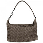 Bottega Veneta One Shoulder Bag Leather Brown Matte Black