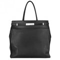 Saint Laurent Paris Tote Manhattan S Handbag Shoulder Leather Black Silver