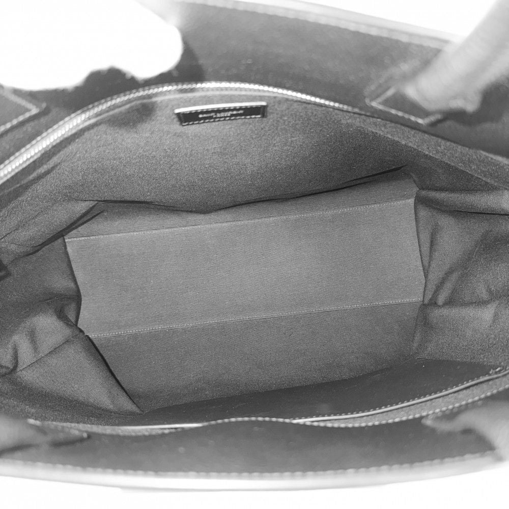 Saint Laurent Paris Tote Manhattan S Handbag Shoulder Leather Black Silver — view 4