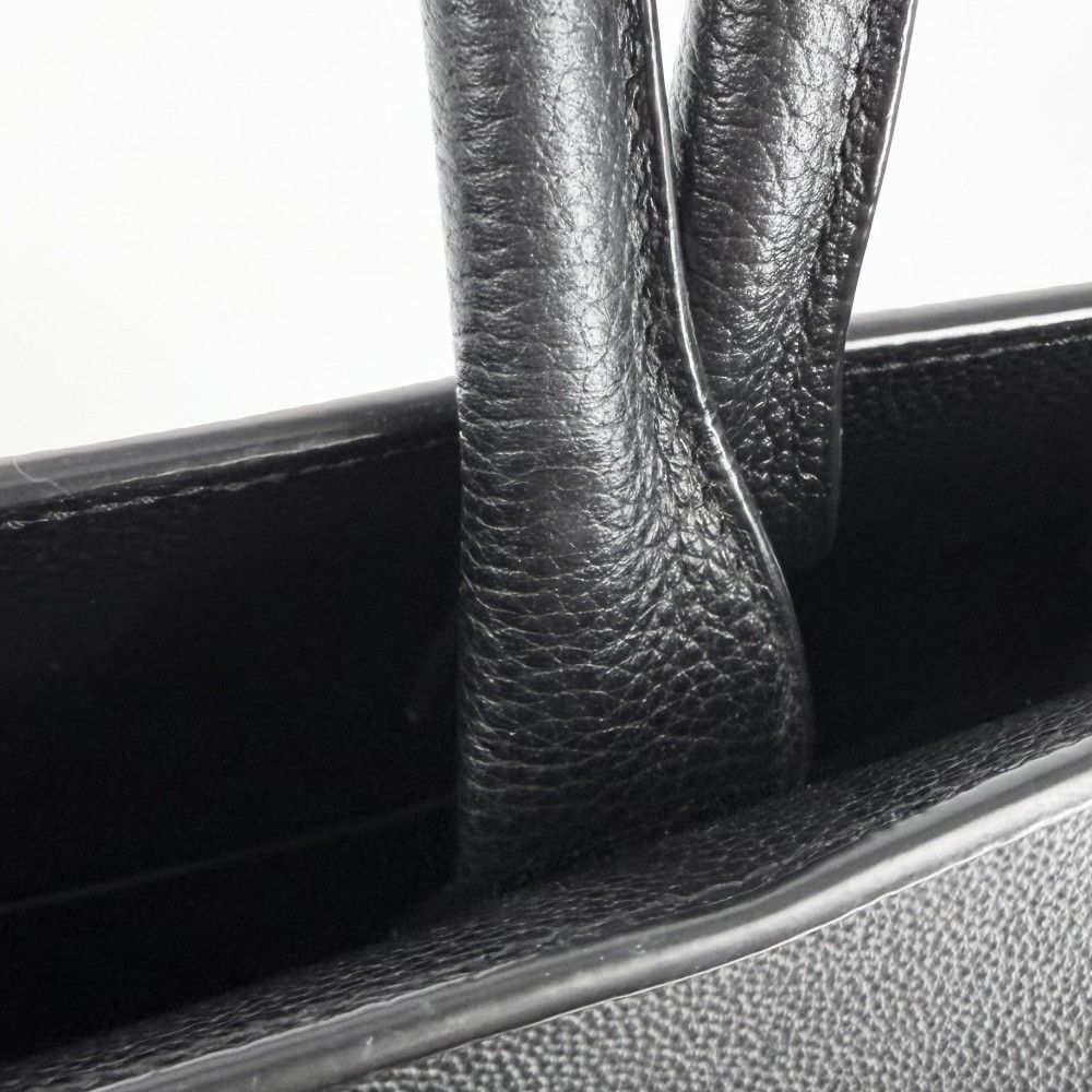 Saint Laurent Paris Tote Manhattan S Handbag Shoulder Leather Black Silver — view 7