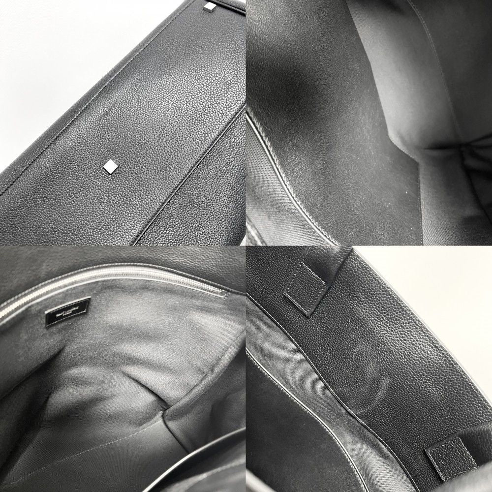 Saint Laurent Paris Tote Manhattan S Handbag Shoulder Leather Black Silver — view 6