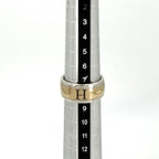 Hermes Ring Logo 18k YG 48 Combination Gold 925 Sterling Silver