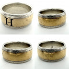 Hermes Ring Logo 18k YG 48 Combination Gold 925 Sterling Silver