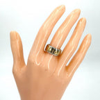 Hermes Ring Logo 18k YG 48 Combination Gold 925 Sterling Silver