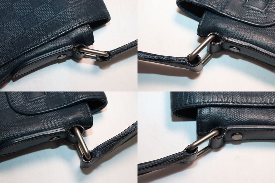 Louis Vuitton Damier Infini District MM Leather Shoulder — view 8