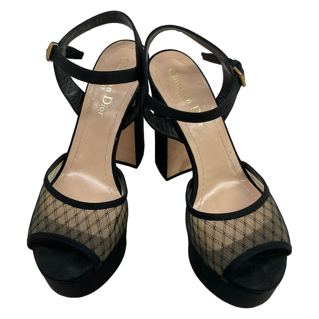 Dior Sandals 38 D Black Clear Mesh — view 2