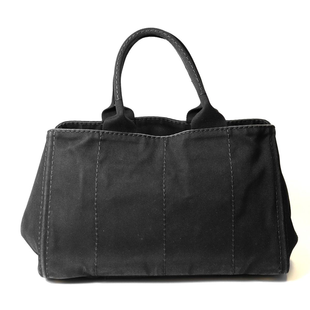 Prada Canapa M Tote Bag Canvas Black — view 2