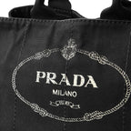 Prada Canapa M Tote Bag Canvas Black — view 7