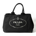 Prada Canapa M Tote Bag Canvas Black