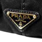 Prada Canapa M Tote Bag Canvas Black — view 5