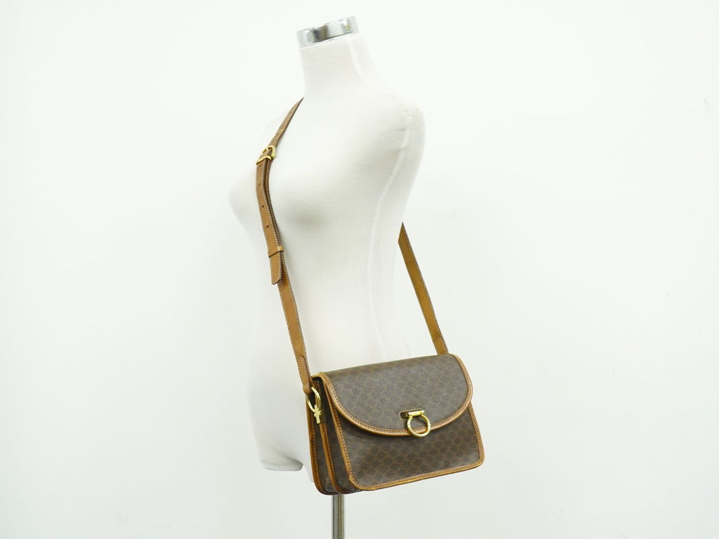 Celine Macadam Shoulder Bag Pochette Brown — view 6