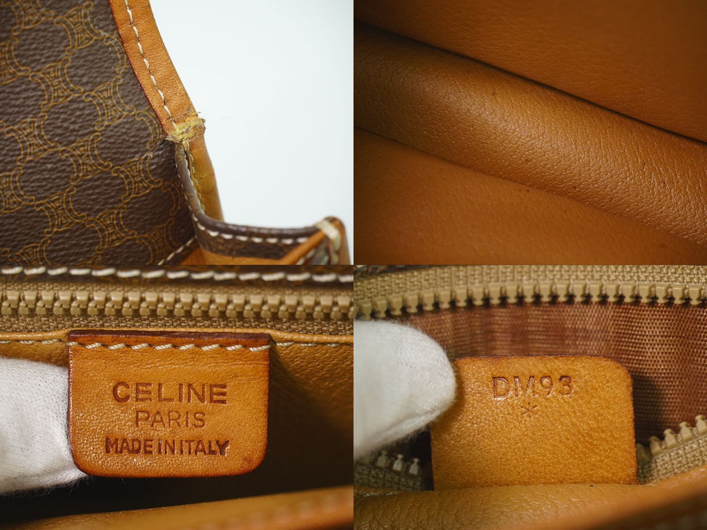 Celine Macadam Shoulder Bag Pochette Brown — view 9