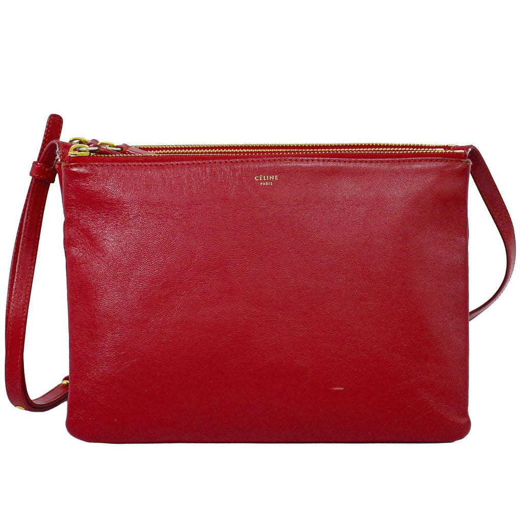Celine Trio Large Shoulder Bag Pochette Leather