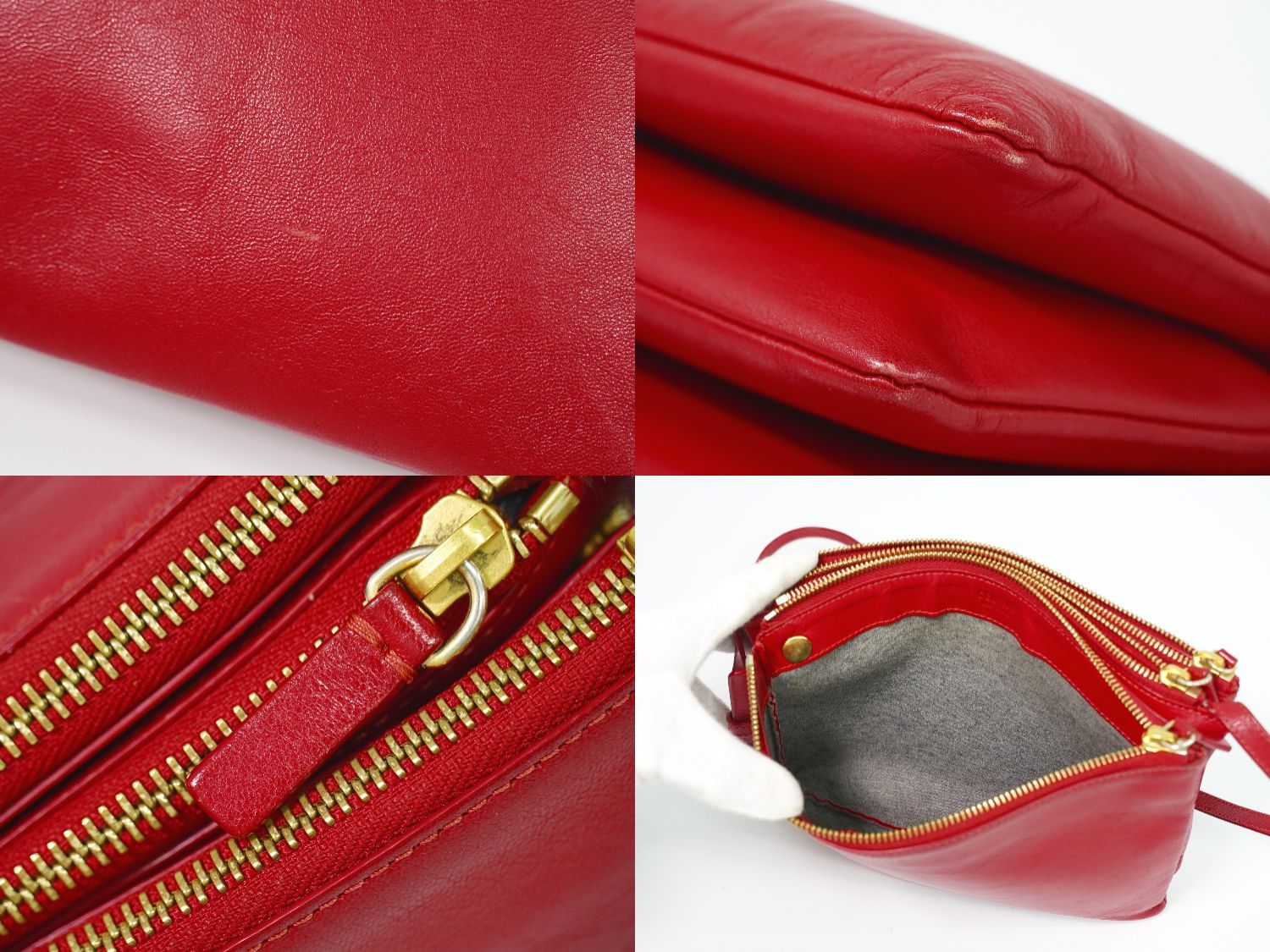 Celine Trio Large Shoulder Bag Pochette Leather — view 8