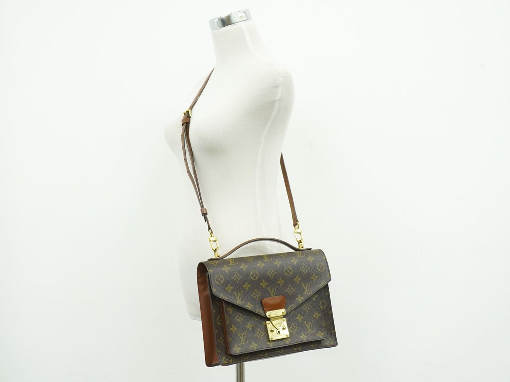Louis Vuitton LV Monceau Monogram 2-Way Shoulder Bag Brown — view 6