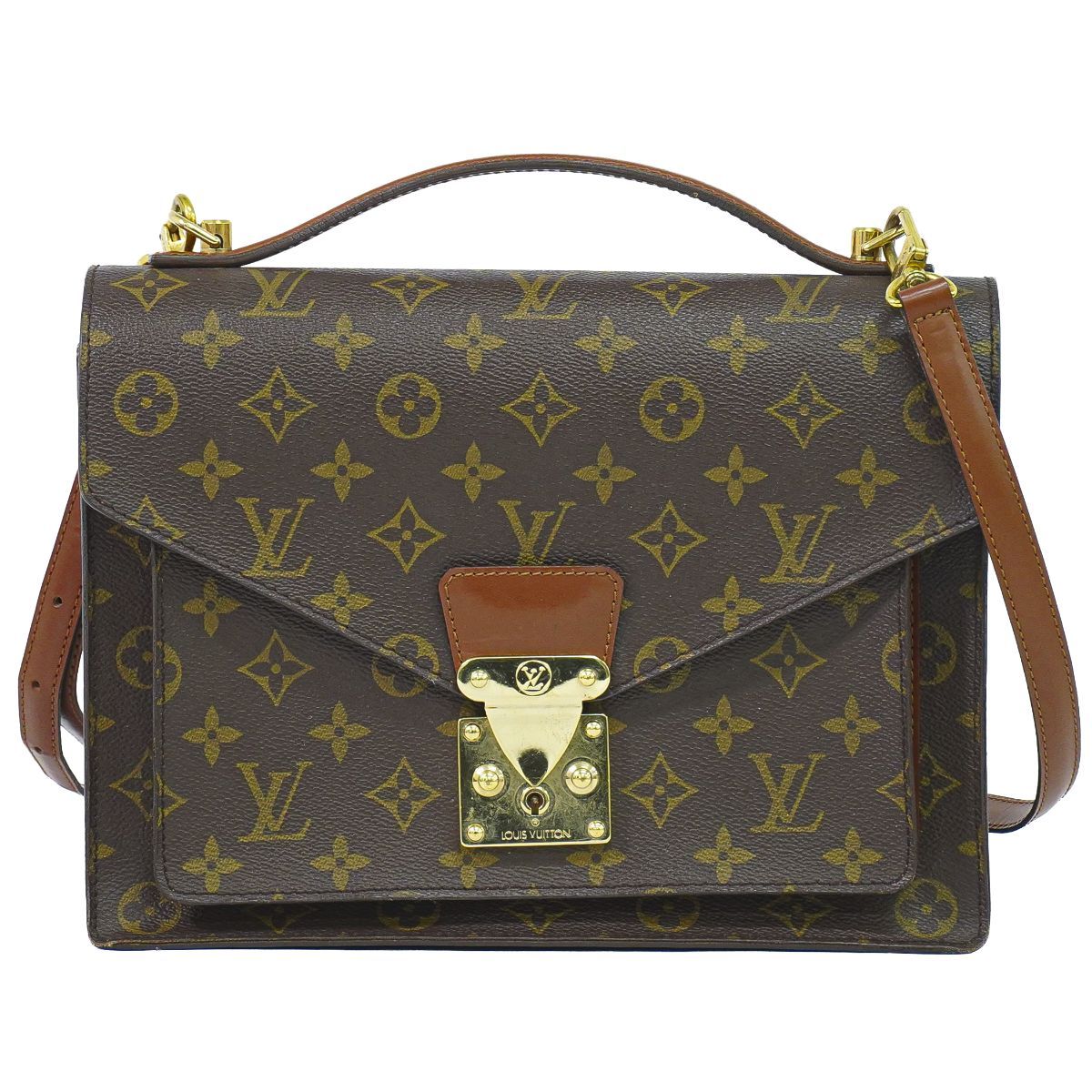 Louis Vuitton LV Monceau Monogram 2-Way Shoulder Bag Brown