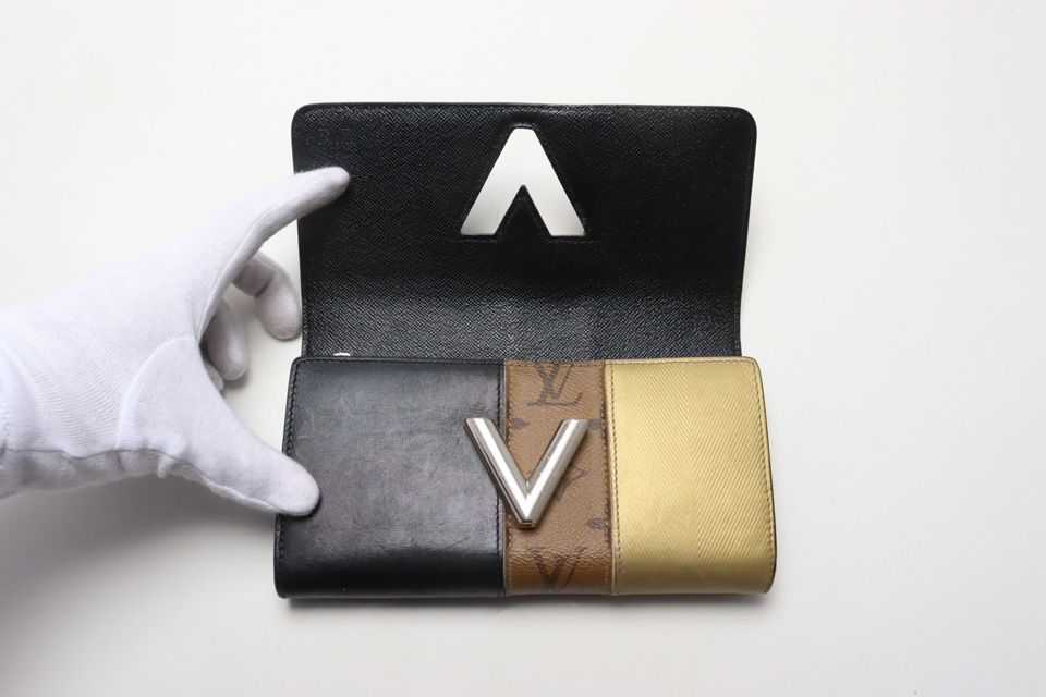 Louis Vuitton Monogram Reverse Portefeuille Twist Leather Bifold Wallet — view 4