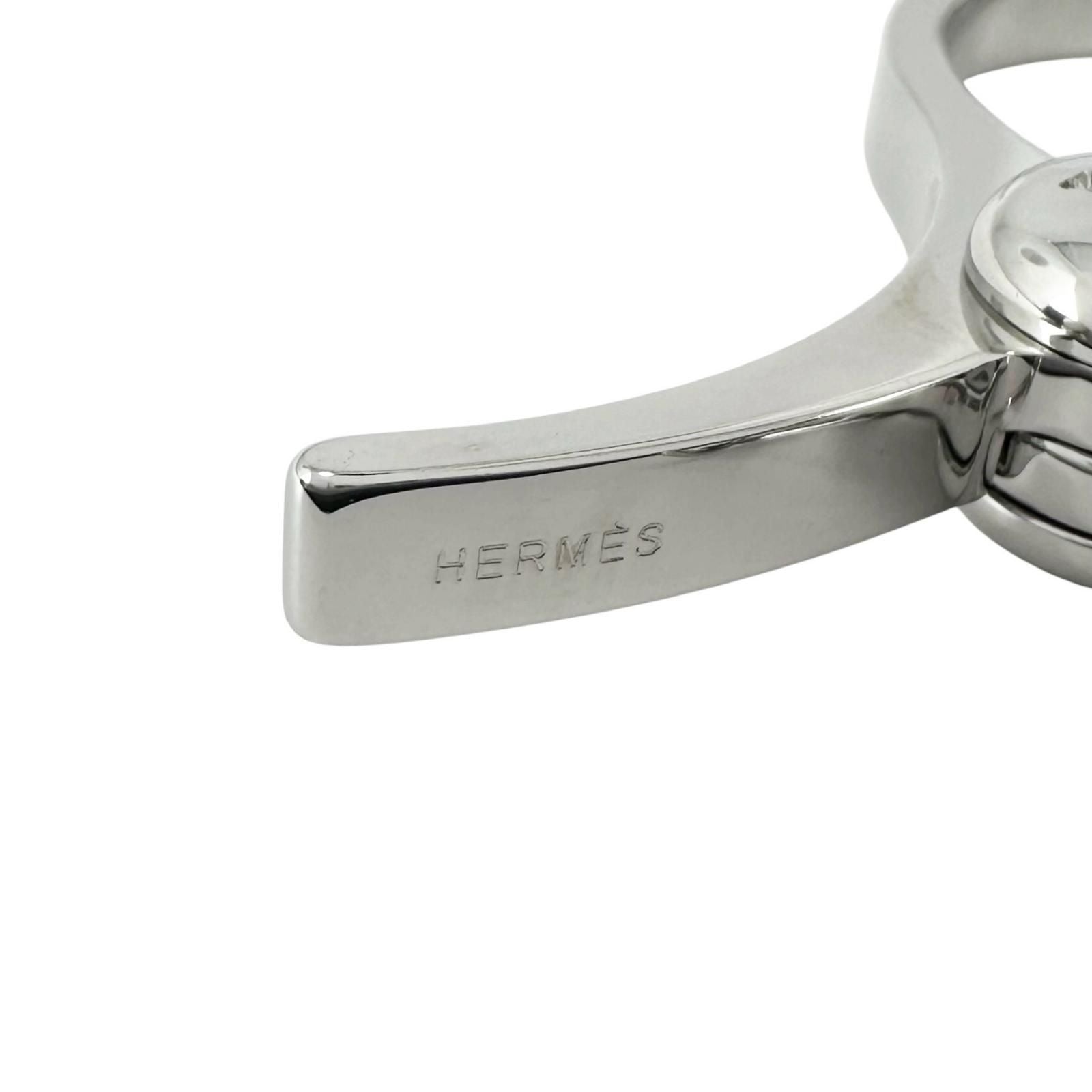 Hermes Filou Logo Glove Holder Strap Silver Gloves — view 7