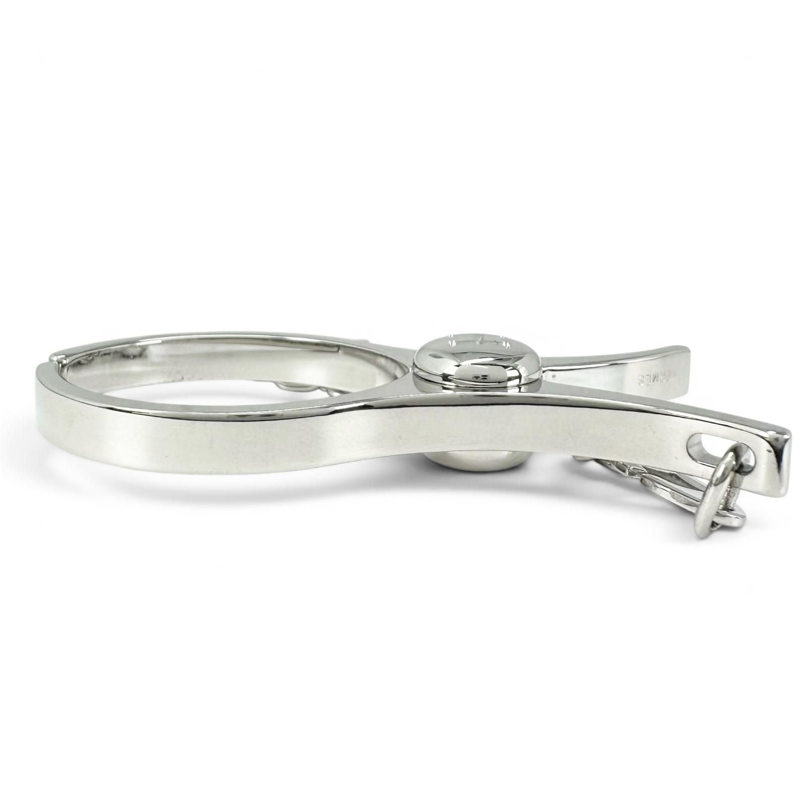 Hermes Filou Logo Glove Holder Strap Silver Gloves — view 4