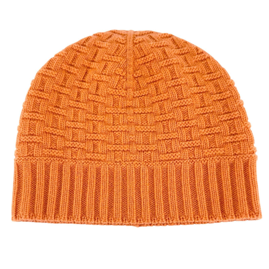 Hermes Cashmere Logo Knitted Beanie Knit Cap Orange — view 6