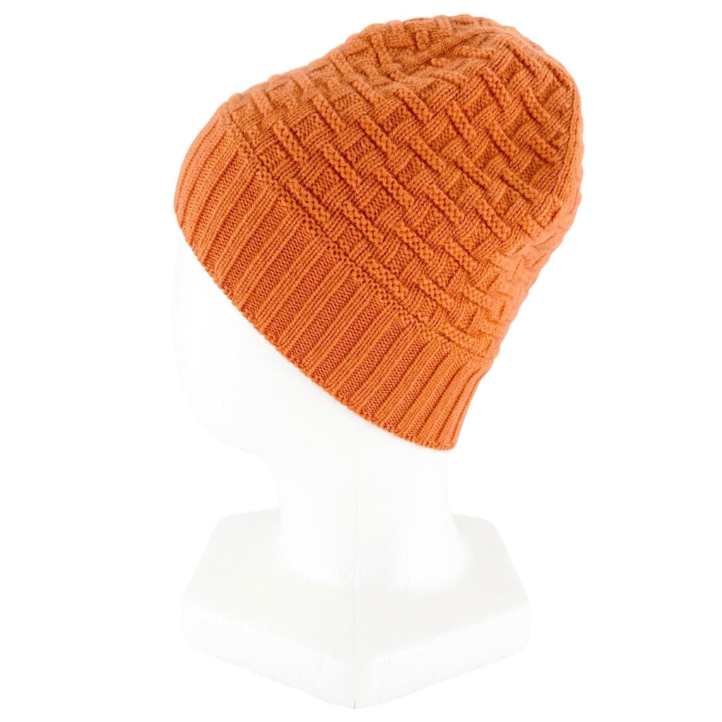 Hermes Cashmere Logo Knitted Beanie Knit Cap Orange — view 3