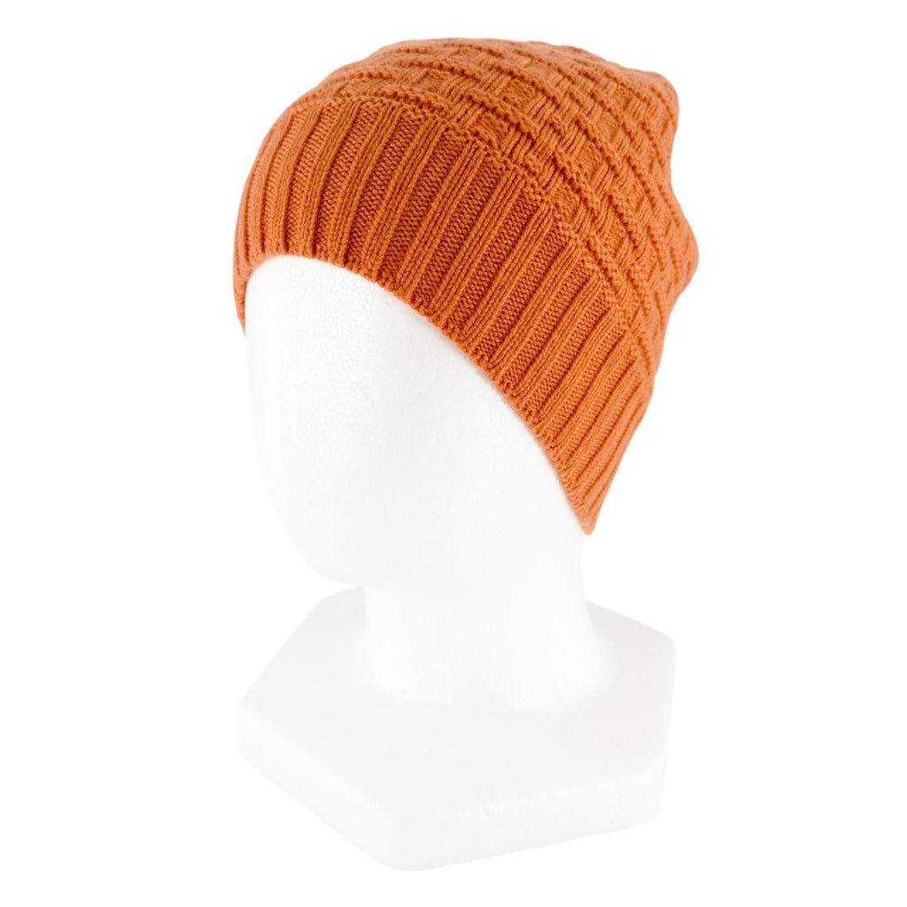 Hermes Cashmere Logo Knitted Beanie Knit Cap Orange