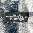 Chanel Cashmere CC Logo Double C Large Fringe Shawl Navy White Scarf — view 7