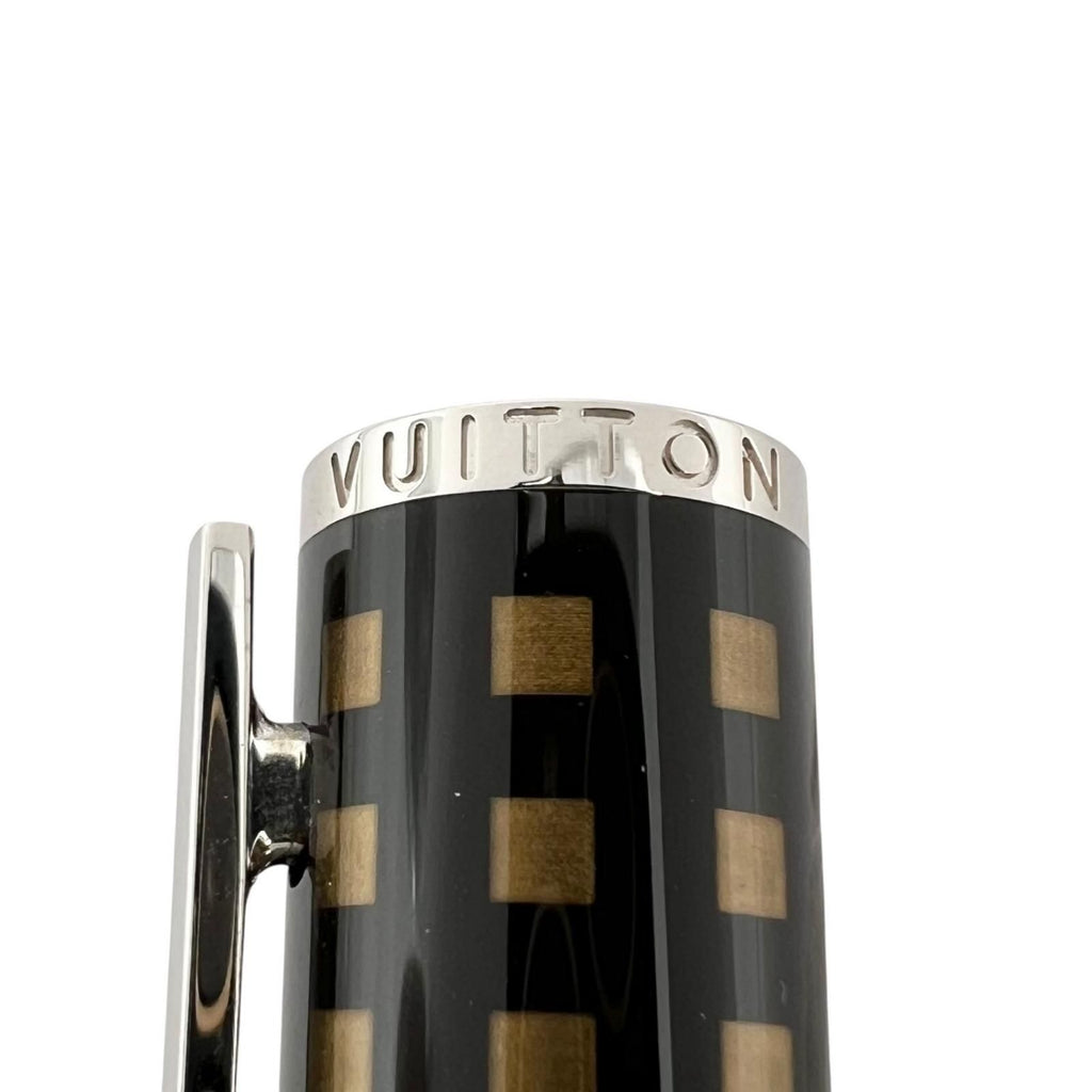 Louis Vuitton Jet Rack Damier Twist Ballpoint Pen Brown Silver — view 7