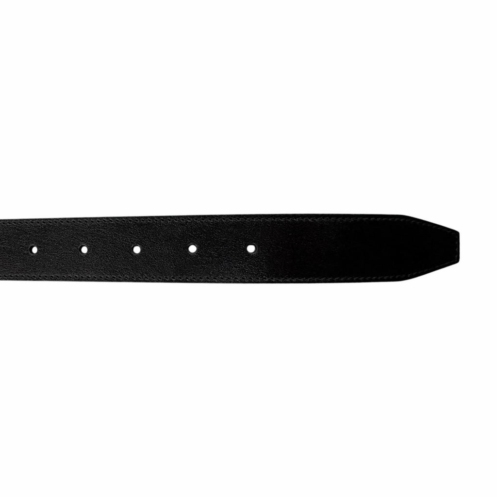 Gucci GG Logo Square Buckle Leather Belt Black Silver 90 36 Recommended — view 7