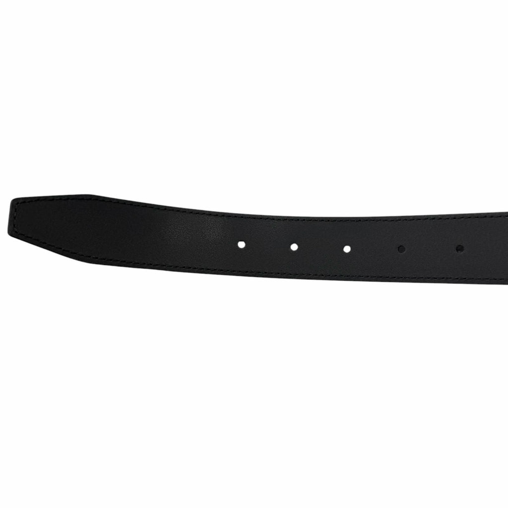 Gucci GG Logo Square Buckle Leather Belt Black Silver 90 36 Recommended — view 6