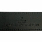 Gucci GG Logo Square Buckle Leather Belt Black Silver 90 36 Recommended — view 8