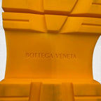 Bottega Veneta Leather Side Gore Tire Chelsea Boots Black Orange — view 9